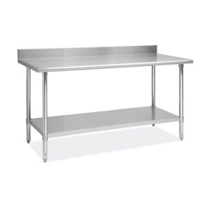 Mesa de trabajo acero inoxidable MTL-100 | 100x70x90 cm - Industrial - A Pared con entrepaño ajustable