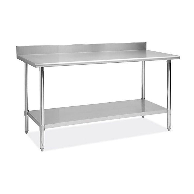 Mesa de trabajo acero inoxidable MTL-100 | 100x70x90 cm - Industrial - A Pared con entrepaño ajustable